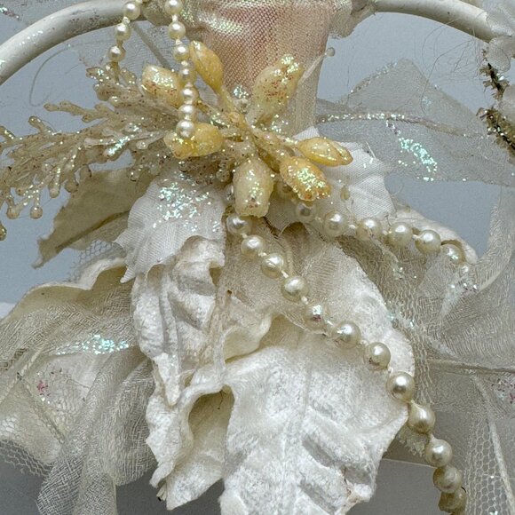 Windward Fairy Angel Ornament Holiday Christmas White Cream Floral  Design Gift - Picture 5 of 11